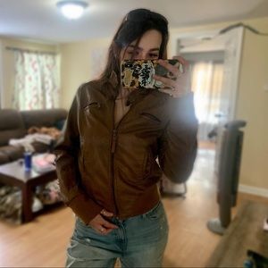 Brown Faux Leather Jacket 🤎